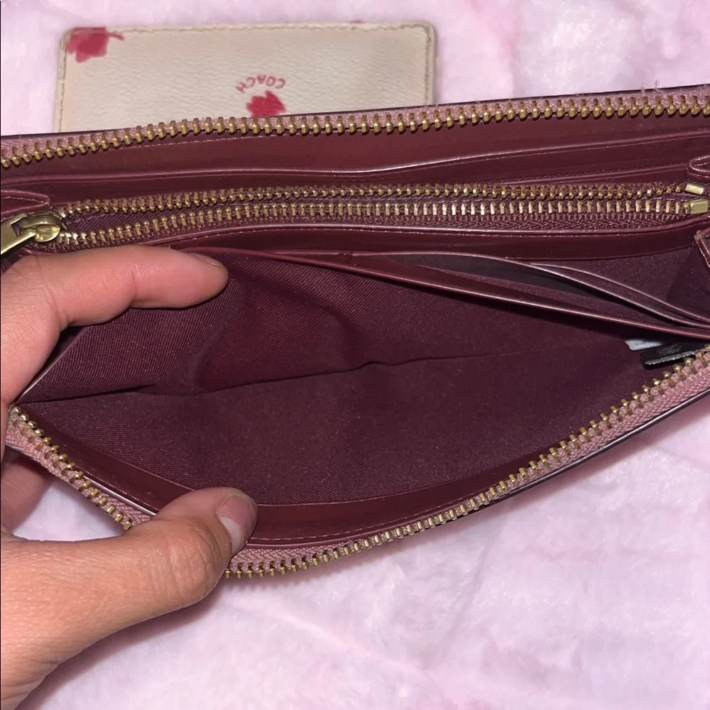 Coach Pink Floral Zip Wallet - Picture 11 of 14